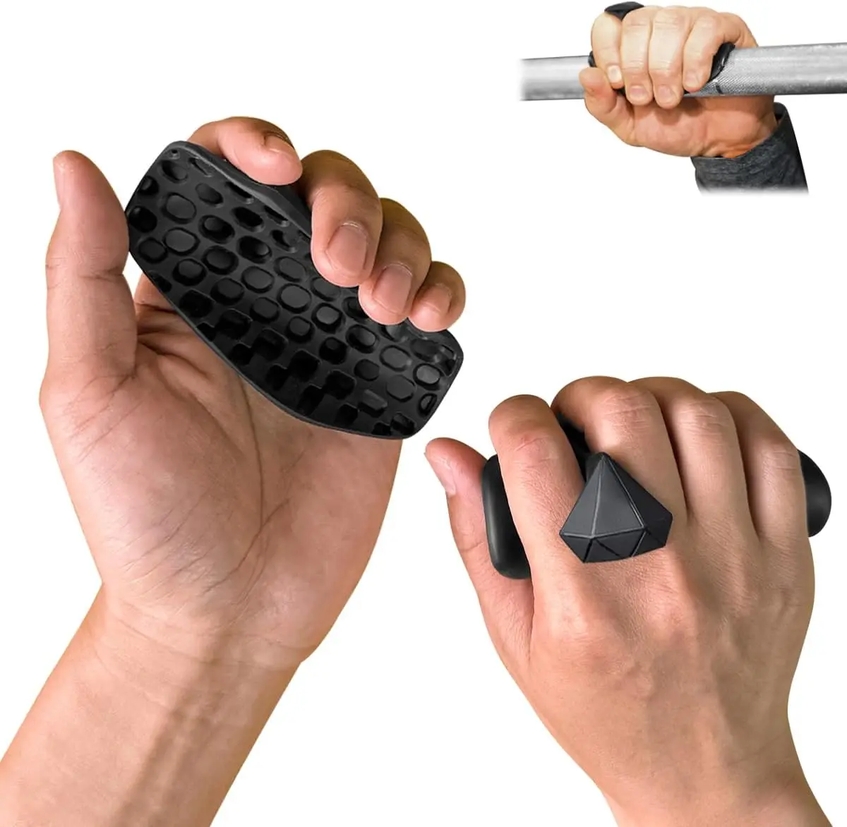 Anti-Slip Workout Grips for Weightlifting, Fingerless Rubber Gym Grip Pads for Men & Women, Palm Protection for Deadlifts, Pull-Ups & Calisthenics