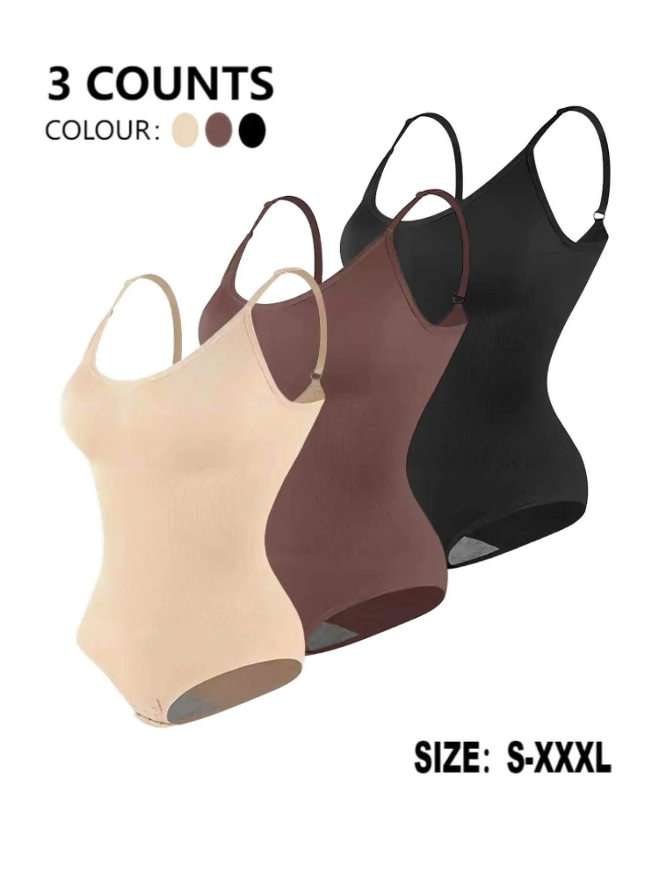 Women's Solid Color V Neck Shapewear Bodysuit, Underwear, Tummy Control Seamless Shaper, Women's Shapewear for Daily Wear, Compression, Abdomen Control Bodysuit