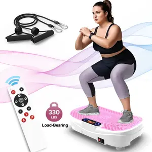 Vibrational Plate - 300lbs Load Portable Size At Home Gym Equipment, Adjustable Speed, Anti-Slip Coating, Compact Full Body Exercise Platform for Gym Workouts
