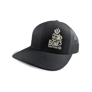 Bones Coffee Company | Skull Logo Trucker Hat Adjustable Snap Back Mesh Cotton Poly