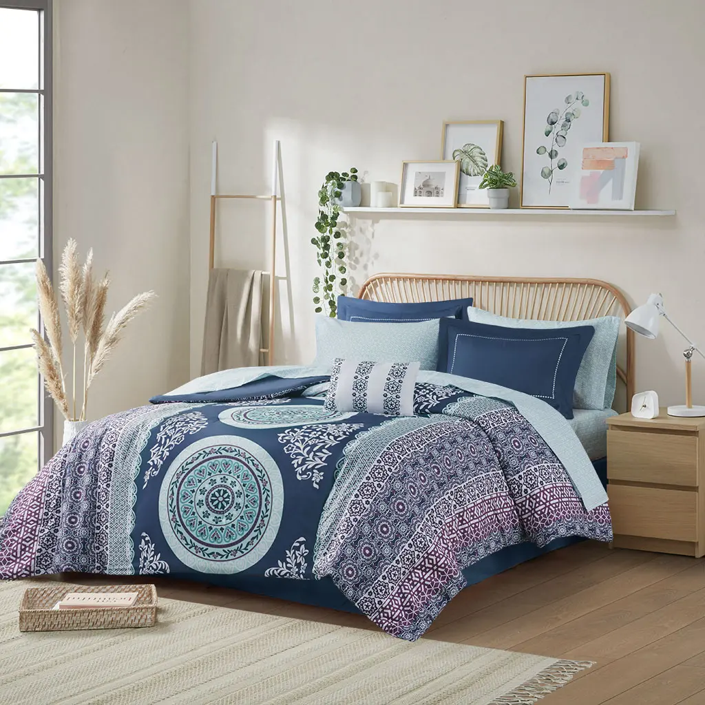 Boho Twin XL Bedding Set – Soft Microfiber Comforter with Pillowcase, Lightweight Quilted Design, All-Season Use, Ideal for Dorm, Guest Room, College