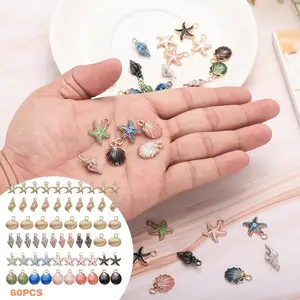 60 pcs Alloy Ocean Life Sea Animal Pendants DIY Jewelry Accessories Charms Summer Beach Charms Pendant Beauty & Personal Care