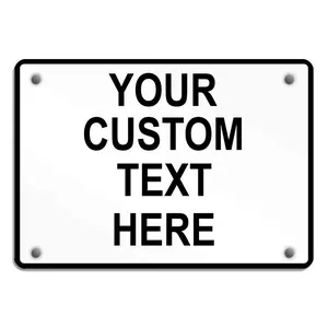 Aluminum Weatherproof Metal Sign Multiple Sizes Custom Personalized Text Here White Black Traffic Regulation Horizontal Street Signs 8x12Inches