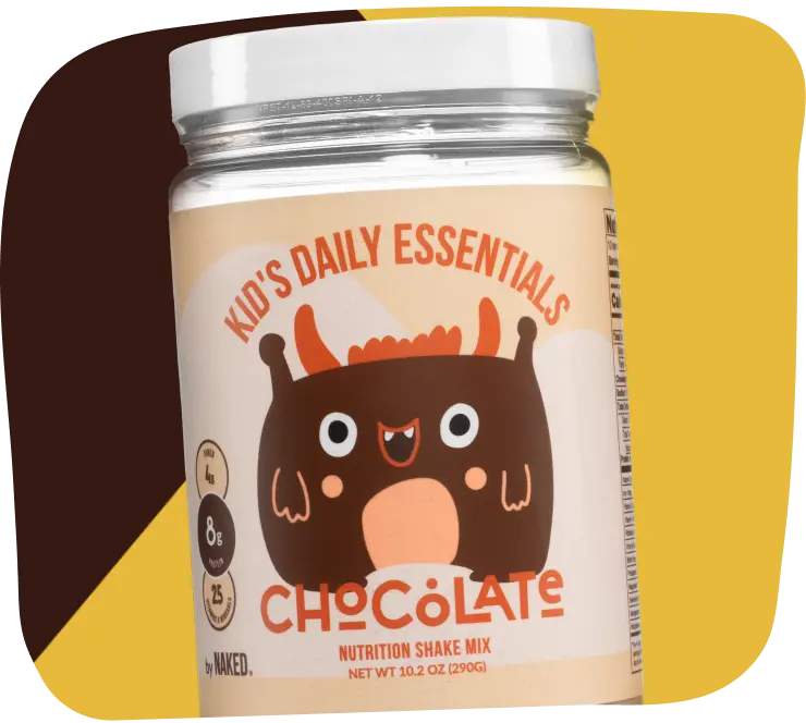 NAKED Kid's Nutrition Shake - Chocolate - 8g Protein, 25 Vitamins Minerals, Vegan Formula