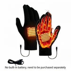 USB Powered Touchscreen Heated Gloves, Unisex Dual-Sided Heating, Thick Warmth, Elastic Cuff, Non-Slip Grip, Durable Wear, Winter Outdoor Use