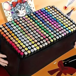 24-168 Colors Dual Tip Art Markers Set, Art Marker Pen, Large Capacity Quick-Dry Ink, Ideal for Drawing, Coloring, Sketching, Card Making, DIY Projects, Coloring Book Markers