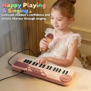 37-Key Mini Electronic Keyboard with Microphone, Real Sounds, Authentic Piano Functions, High-Quality Children’s Music Enlightenment Toy with Multiple Playing Methods