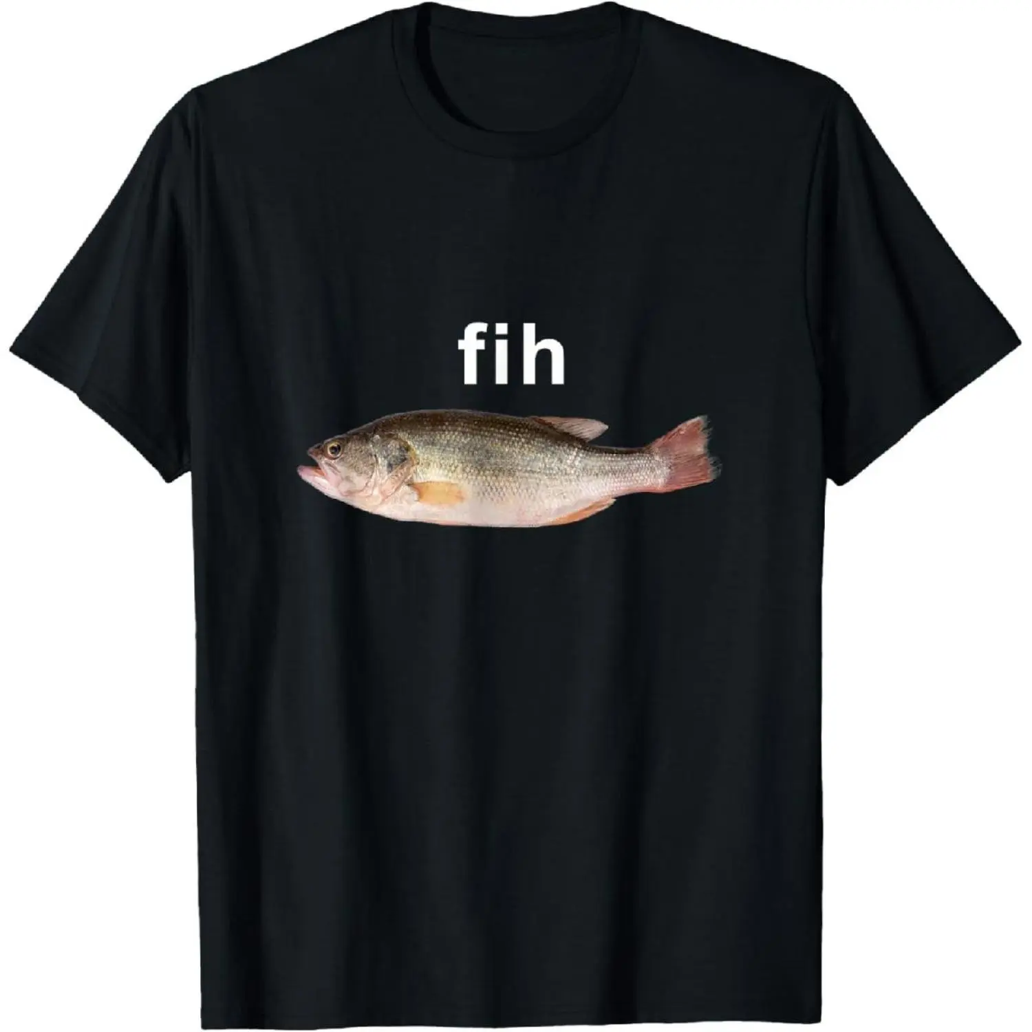 "Fih" Funny Misspelled Fish Meme, Simple Humor T-Shirt