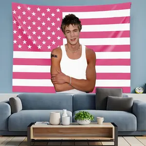 One piece of Chad Michael Murray tapestry - American flag tapestry - wall decoration, hippie-style wall decor, suitable for university dormitory, bedroom, living room home decoration, artistic tapestry