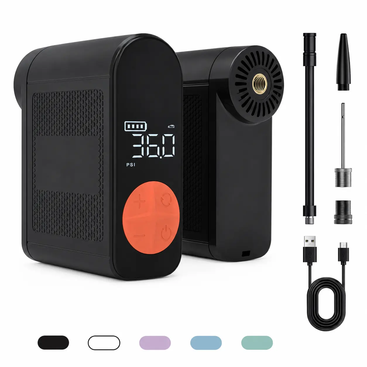 CP8 Model Compact Cordless Battery-Powered Tire Inflator Air Pump - 150 PSI, 17L/min Digital Pressure Display, Auto Shut-Off, USB-C Rechargeable Charging Cable, Pressure Control, Quick Inflate Car Accessories, Portable Multi-Mode for Road Trips, Daily Use