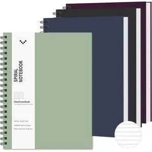 Lined Notebook 8.5" x 11"Spiral Notebook -4 Pack Large Hardcover Notebook 7mm College Ruled Notebook 120 Pages 100 GSM Thick Hardcover Journal for School (College)