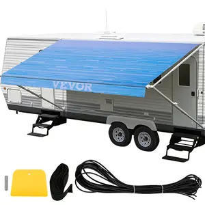 VEVOR RV Awning 20' Camper Awning Fabric, Trailer Awning Canopy Patio Camping Car Awning, Vinyl Roller Tube for RV, Van, SUV, Awning Replacement Ocean Blue Fade