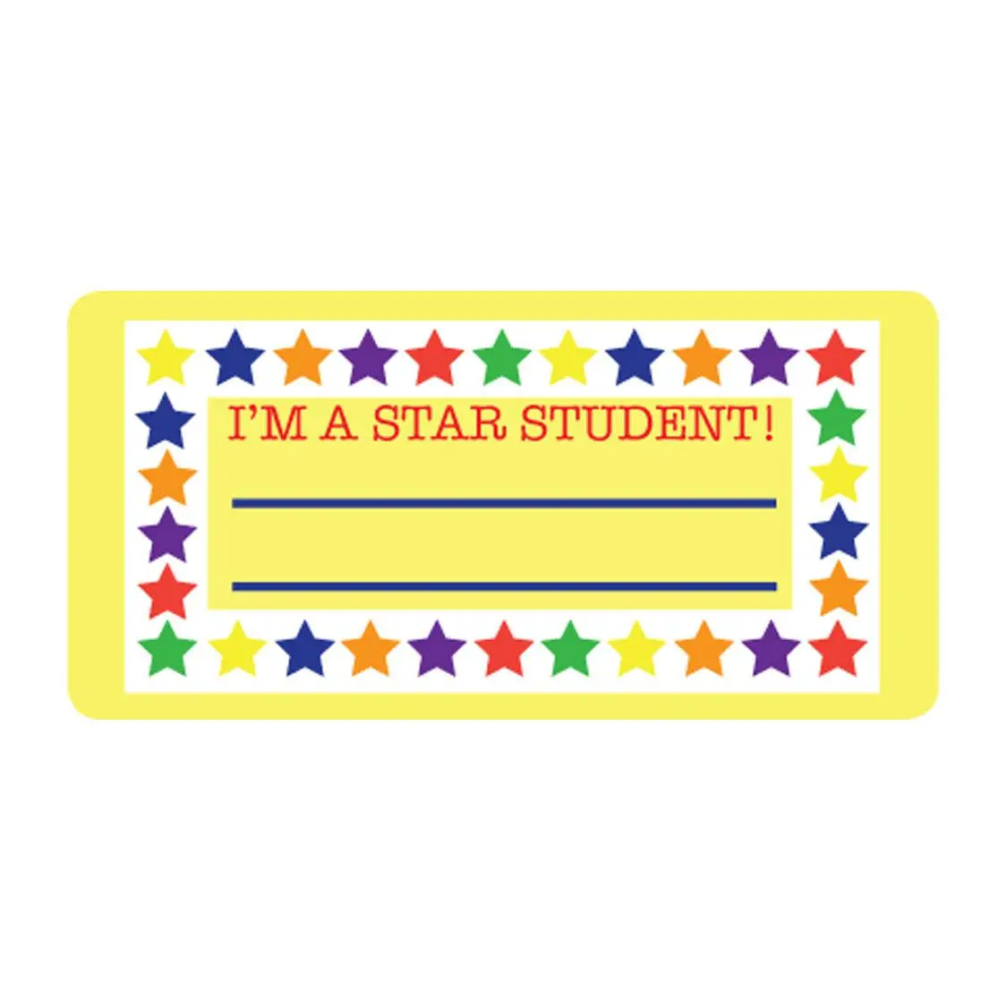 SHAPES ETC. Self-Adhesive Nametag, Star Student Design, Classroom Supplies for Office Stationery & Identification Needs