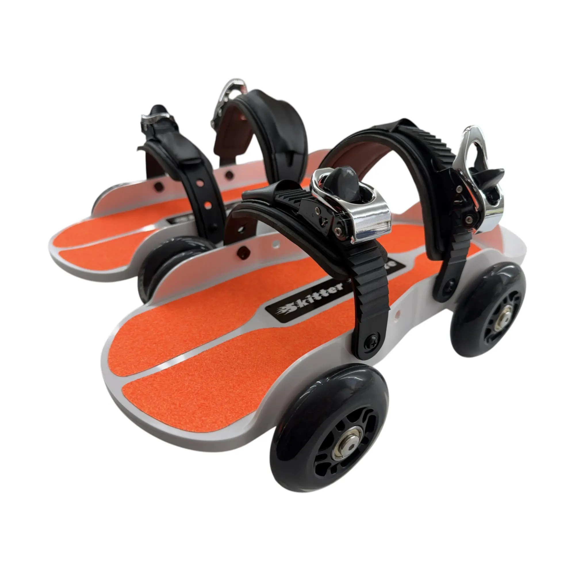Orange Strap-on Skitter Skate - Wearable Roller Skates for Shoes - Adjustable Unisex Street Skates for Indoor/Outdoor Skating