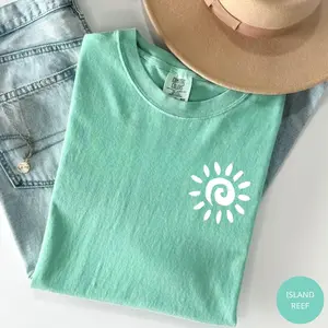 Comfort Colors Cute Sun T-Shirt, Summer Sunshine Tee, Beach Vacation Shirt for Women, Positive Vibes Graphic Tee, Cute Sun Graphic Shirt, Gift for Her