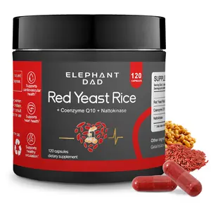 ELEPHANT DAD Red Yeast Rice 1000mg withNattokinase & CoQ10 - 120 Capsules forCholesterol & Heart Health Support - Citrinin-Free Supplement