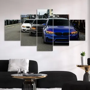 Car Pattern Canvas Unframed Painting, 5 Counts/set Modern Wall Art Poster, Hanging Wall Art, Wall Art Decor, Art Wall Decoration for Home Living Room Bedroom Office, Ornaments, Home Decor Products