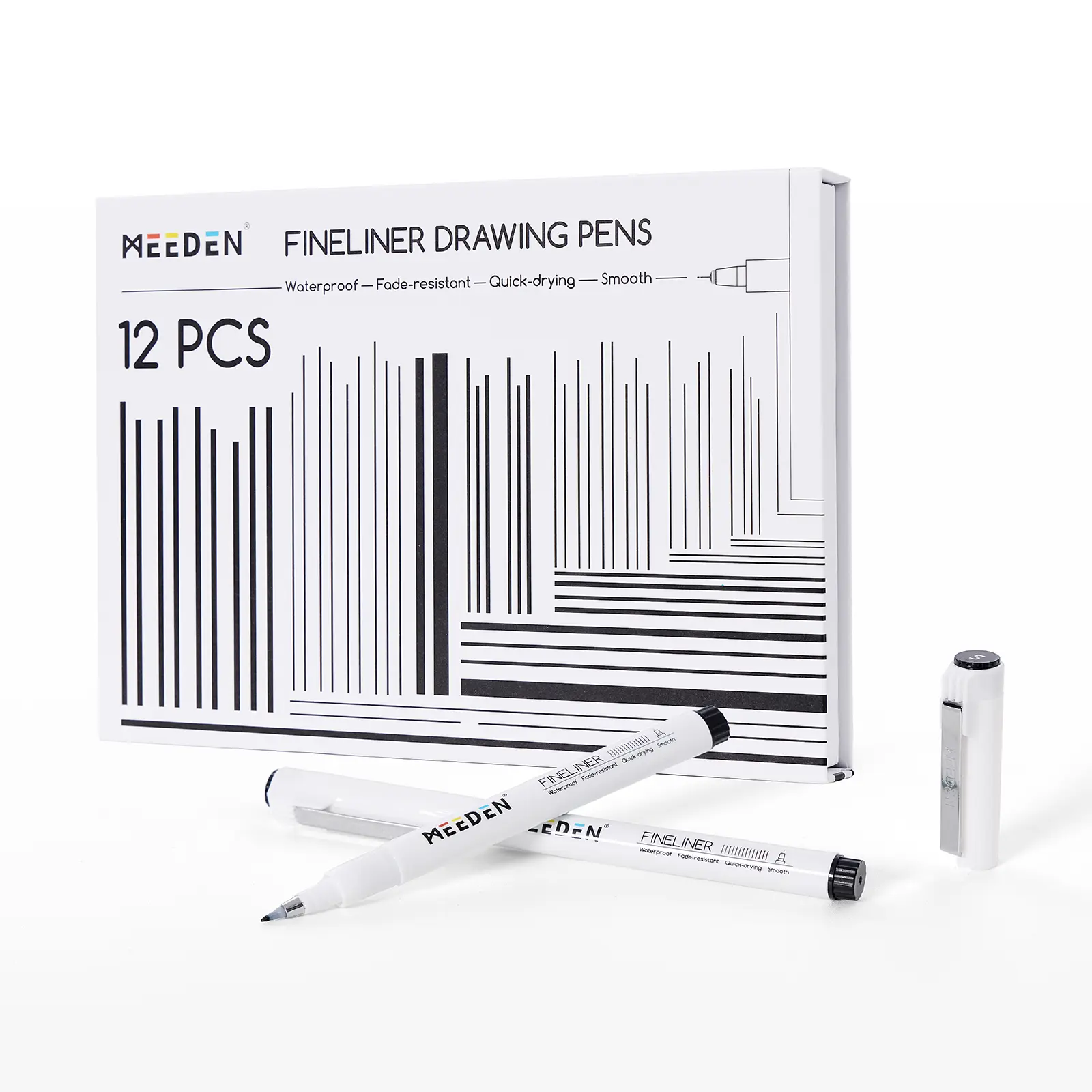 MEEDEN Micro Fineliner Drawing Pens: 6/12-Size Fine Liner Pen Set, 0.05-3mm Black Waterproof Archival Ink for Technical Drawing, Sketching, Outlining, Illustration, Manga and Journaling