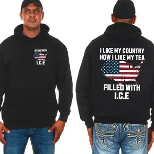 I Like My Country How I Like My Tea, Filled With ICE Hoodie, Ice Ice Baby Trump Hoodie, Unisex Trending Graphic Hoodie