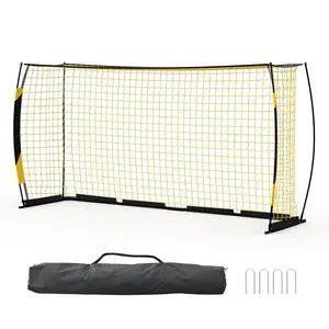 7x5 ft 5-in-1 Soccer Goal & Rebounder Net, Heavy-Duty Steel Training Set for Backyard, All-Weather Soccer Trainer for Passing, Shooting & Ball Control, Includes Ground Stakes & Portable Bag