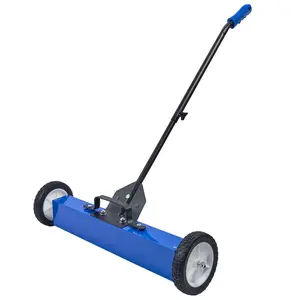 45-pound wheeled magnetic sweeper, push-style magnetic pickup sweeper, 18-inch high-powered magnetic lawn sweeper with telescoping handle—effortlessly cleans workshops, garages, yards, and construction sites