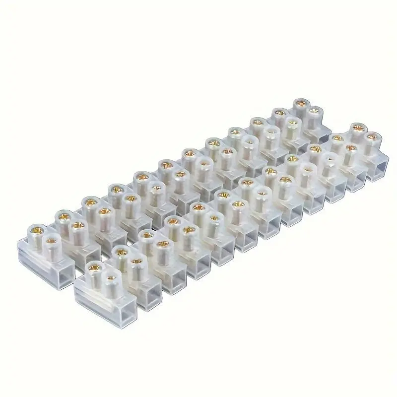 10A 12-Position Wire Terminal Strip, Copper Alloy, Plug-In Connector for Industrial Electrical Use, Terminal Strip, Plug-in