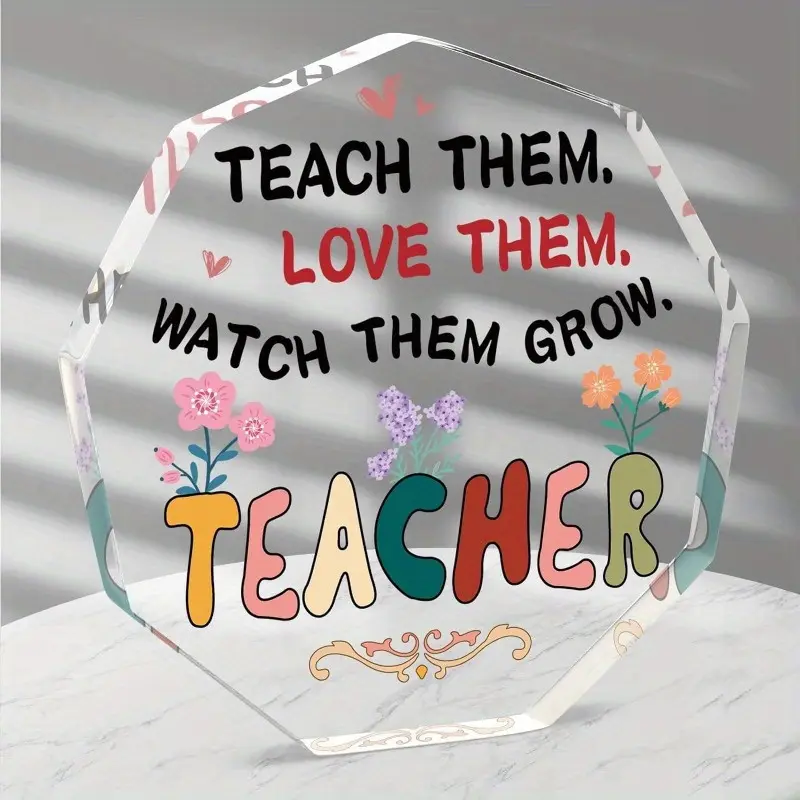 Teacher Appreciation Gift - Nonagon Plaque. Thank You Teacher Gift. Teacher Office Classroom Home Decoration Gifts on Teacher's Day