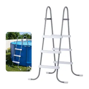 VEVOR Above Ground Pool Ladder, 3-Step Steel A-Frame Swimming Pool Stairs for 42 in High Wall, 300 lbs Capacity Entry/Exit Steps with Secure Non-Slip Sturdy Wide Step, Easy Setup, Gray & White