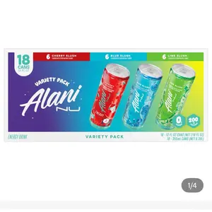 Alani Nu Energy drink, Lime Slush variety pack, 12 fl oz 18 pk