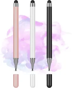 3-Pack Universal 2-in-1 Stylus Pens for All Touchscreen Devices, Precision Disc Tip, Compatible with Android Tablets and Phones, Ideal for Writing and Drawing