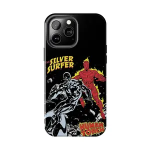 THE SILVER SURFER VS. HUMAN TORCH Phone Case Compatible with iPhone 17 16 15Pro, 14, 13, 12, 11, 8, XR Mini, Pro Max, Plus & SAMSUNG GALAXY 21 S22 S23 S24 25 ULTRA PLUS Accessories Protection unisex