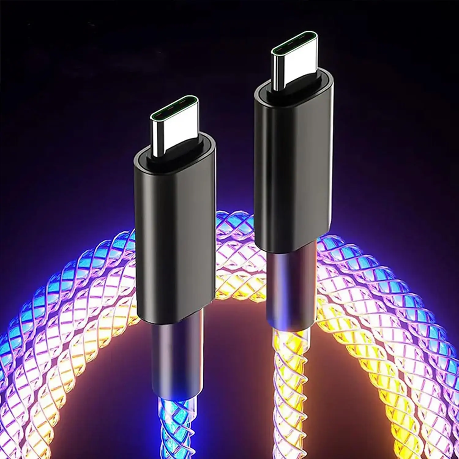 (2 pack) iDiskkRCB C-C Heavy Duty Charging Phone Cable USB-C-C and USB-A-C For Samsung Android LG