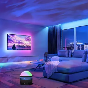 Bedroom decoration lamp Aurora projection lamp, with 7 color patterns and remote control, night light projector, LED pattern remote Aurora projection lamp