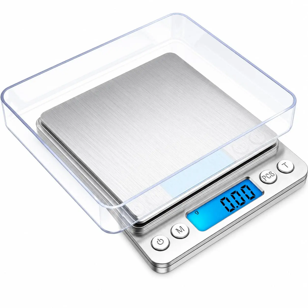 Digital Pocket Scale 3000g x 0.1g Precision Gram Scale with LCD Backlit Display, Tare Function & Stainless Steel Platform