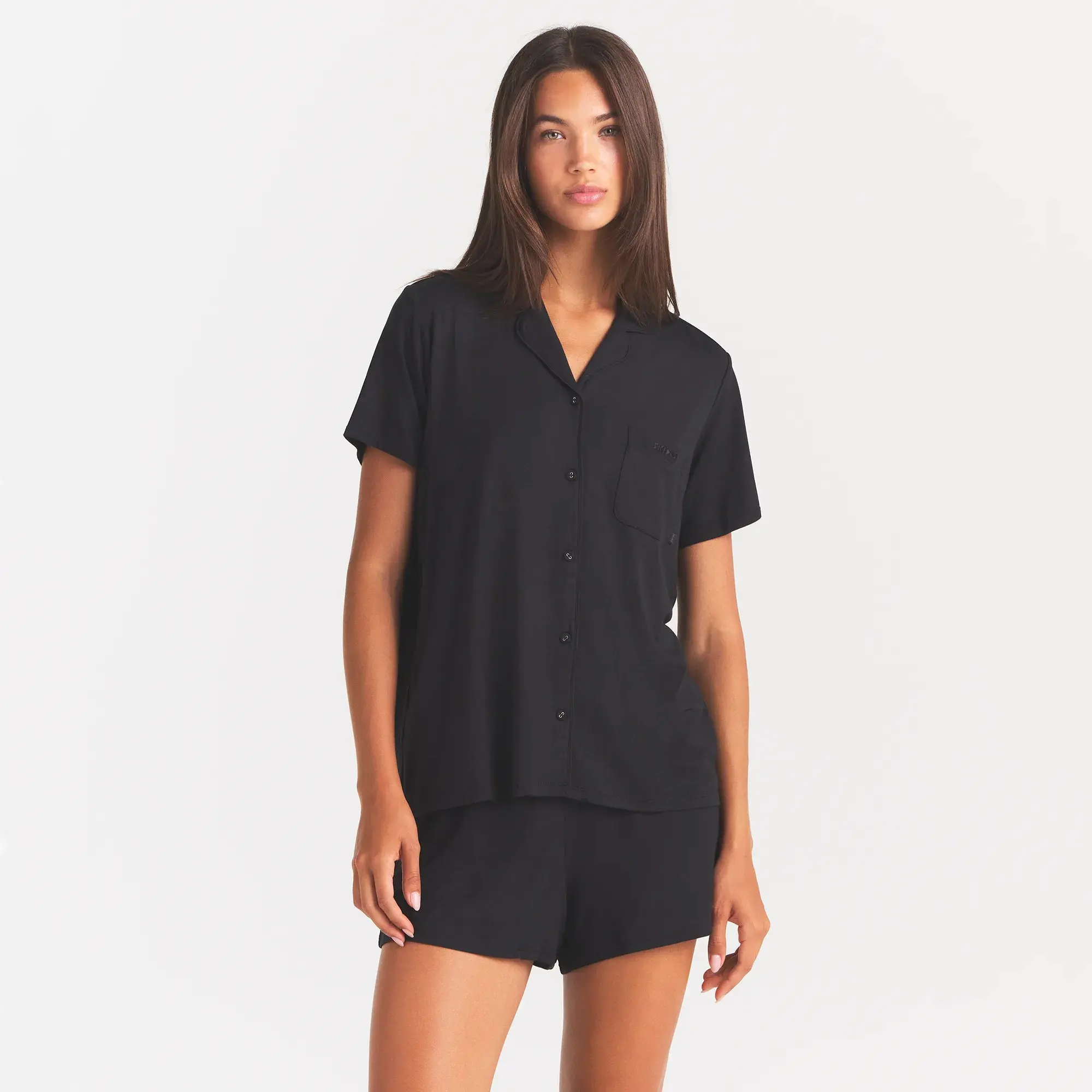 SKIMS SLEEP SHORT SLEEVE BUTTON UP SET