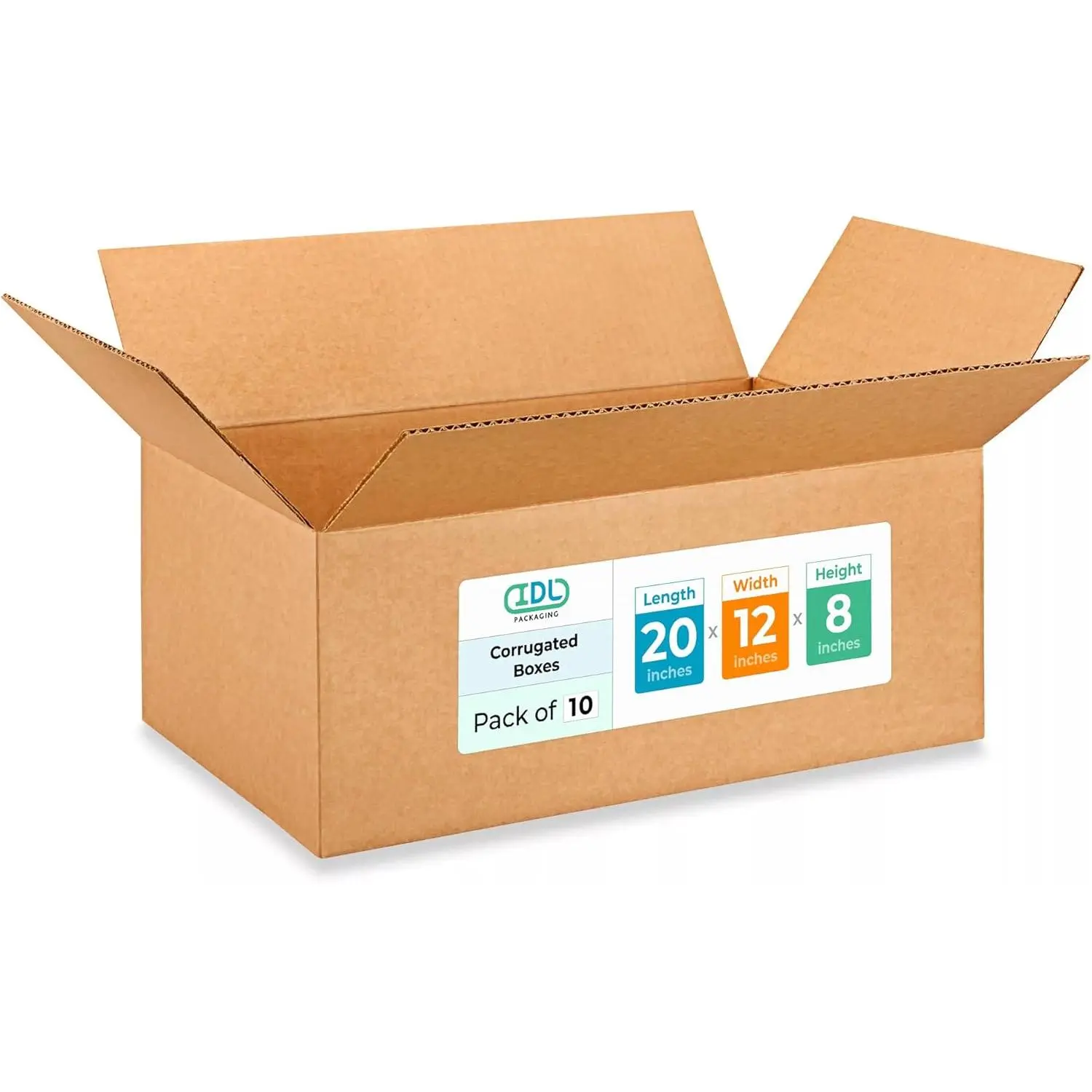 Large Shipping & Moving Boxes 20x12x8 inches (10-Pack) - Extra Strength 200 lb vs Regular - Corrugated Cardboard Boxes for USPS/UPS - Moving Box Large - Packing Box by IDL Packaging