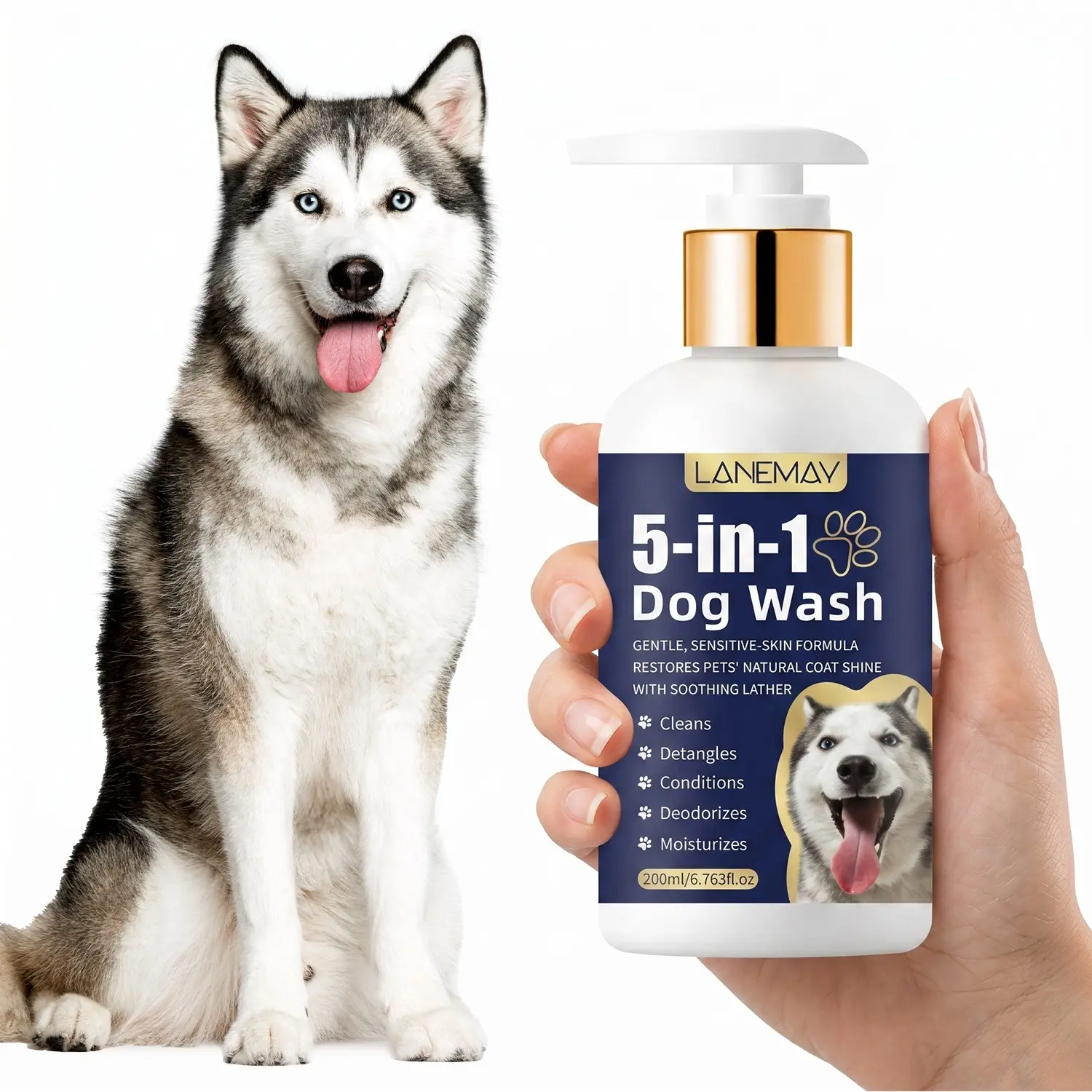 5 in 1 Dog Shampoo, Puppy Shampoo, 1 Count Gentle Pet Shampoo, Pet Grooming Shampoo, Dog & Cat Grooming Supplies, Dog & Cat Accessories, Grooming Products