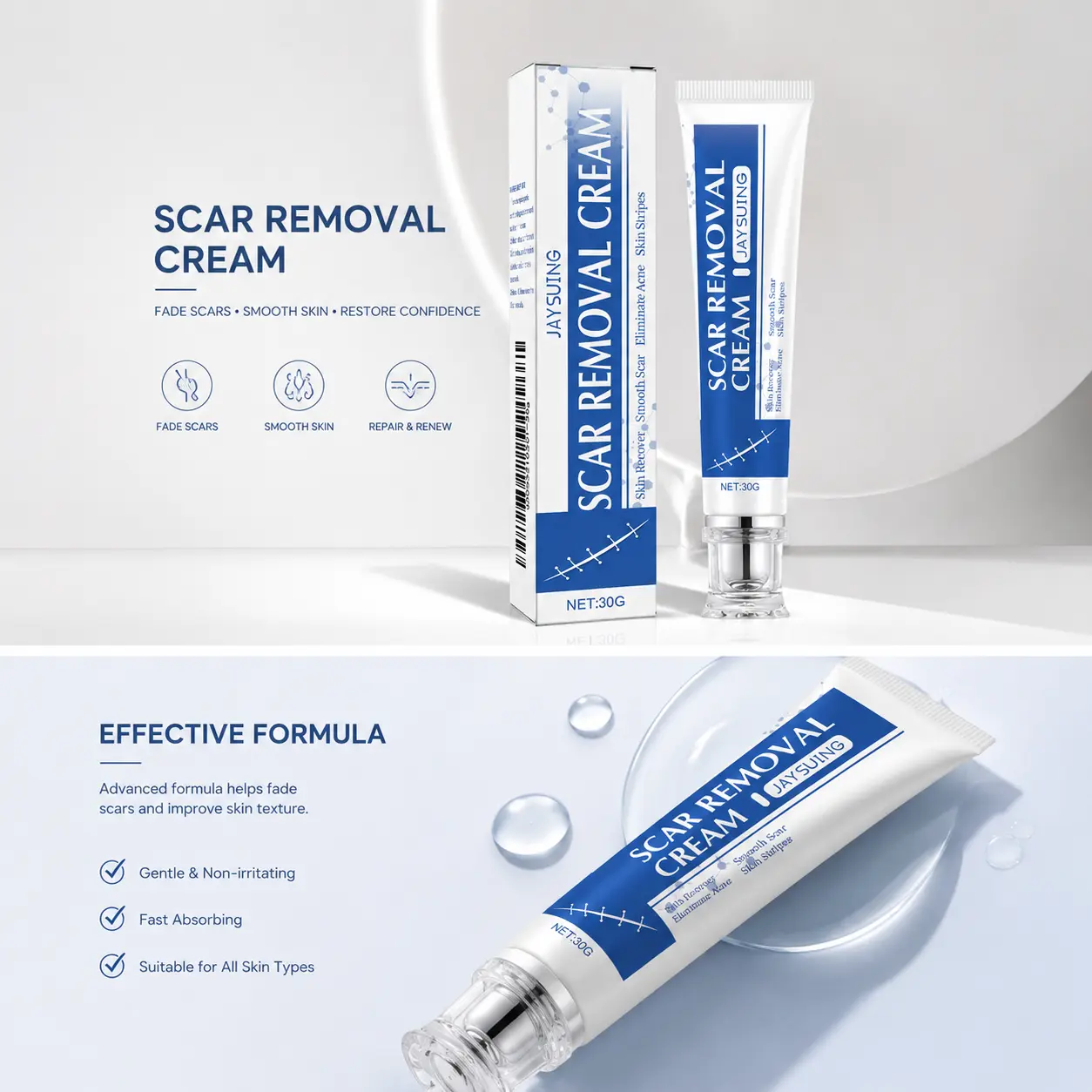 Professional Scar Removal Gel- Scarremovaltreatment for keloids, C-sectionS, surgeries,burns, acne andmore