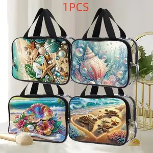 DIY Diamond Arts Colorful Painting Kit, Toiletry Bag with Diamond Arts Colorful Painting Kit, Multi-functional Cosmetic Bag, Portable Storage Bag, Diamond Painting Kits