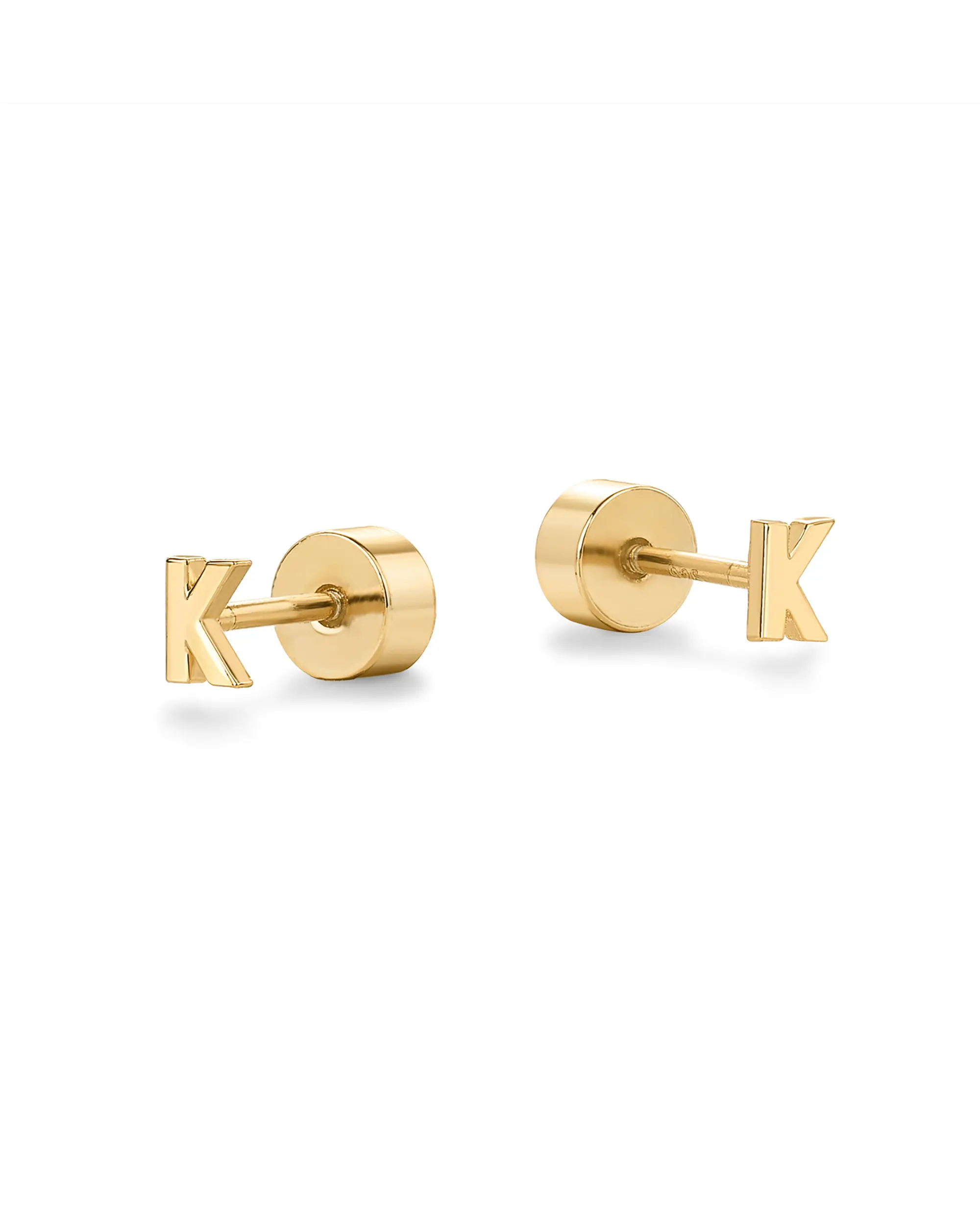 PAVOI 14K Gold Plated Initial Flatback Earrings for Women - Earscape-Friendly Studs - Trendy Fashion Jewelry PAVOI 14K Gold Plated Initial Flatback Earrings for Women - Earscape-Friendly Studs - Trendy Fashion Jewelry