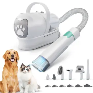 Pet Groomer 7-in-1 Pet Grooming Kit with Vacuum Function for Dogs Cats Includes 6 Guide Combs Low Noise Design Universal Design