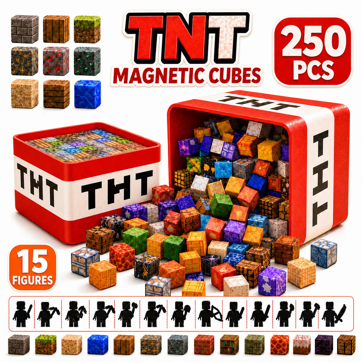TNT Magnetic Cubes Build More. Scroll Less. 100+ Color & Function Cubes · Strong Magnets · STEM Creative Play