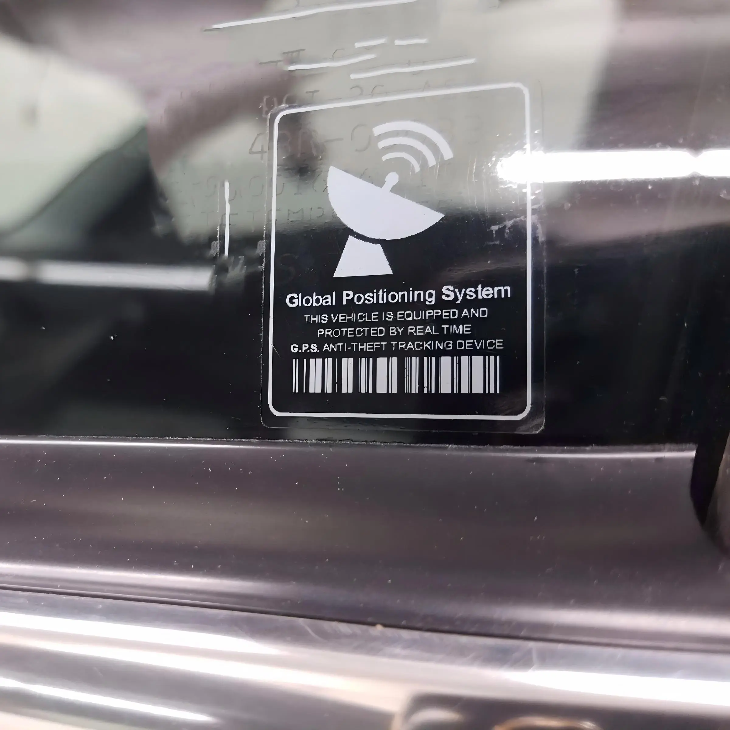 4 pcs x MINI Warning Sticker GPS Anti-Theft Tracking Printed Clear / White Decal