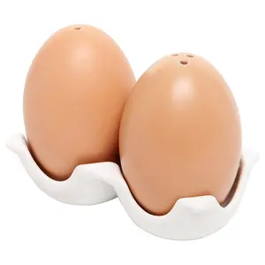 Ceramic Salt and Pepper Shakers Set, 2-Piece Egg-Shaped Ceramic Set, Seasoning, Kitchenware, Kitchen Gadgets, Perfect for BBQ Restaurants Kitchen Home Gifts