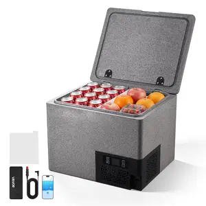 【FathersDayGift】VEVOR 12 Volt Refrigerator, 42.3 QT/ 40L Car Fridge, Portable Ultra-Light EPP Freezer, APP Control Electric Compressor, 12V/24V DC, 14℉ to 50℉, for Truck Van RV SUV Boat Travel Camping