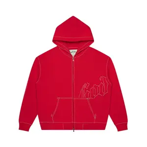 Godspeed OG Logo Zip Hoodie Stitched Red