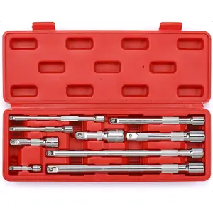 9-Piece Socket Extension Bar Tools Set, 1/4", 3/8" and 1/2" Drive, CR-V Construction, Mirror Finish for Cycling Sports & Outdoor Leisure Equipment