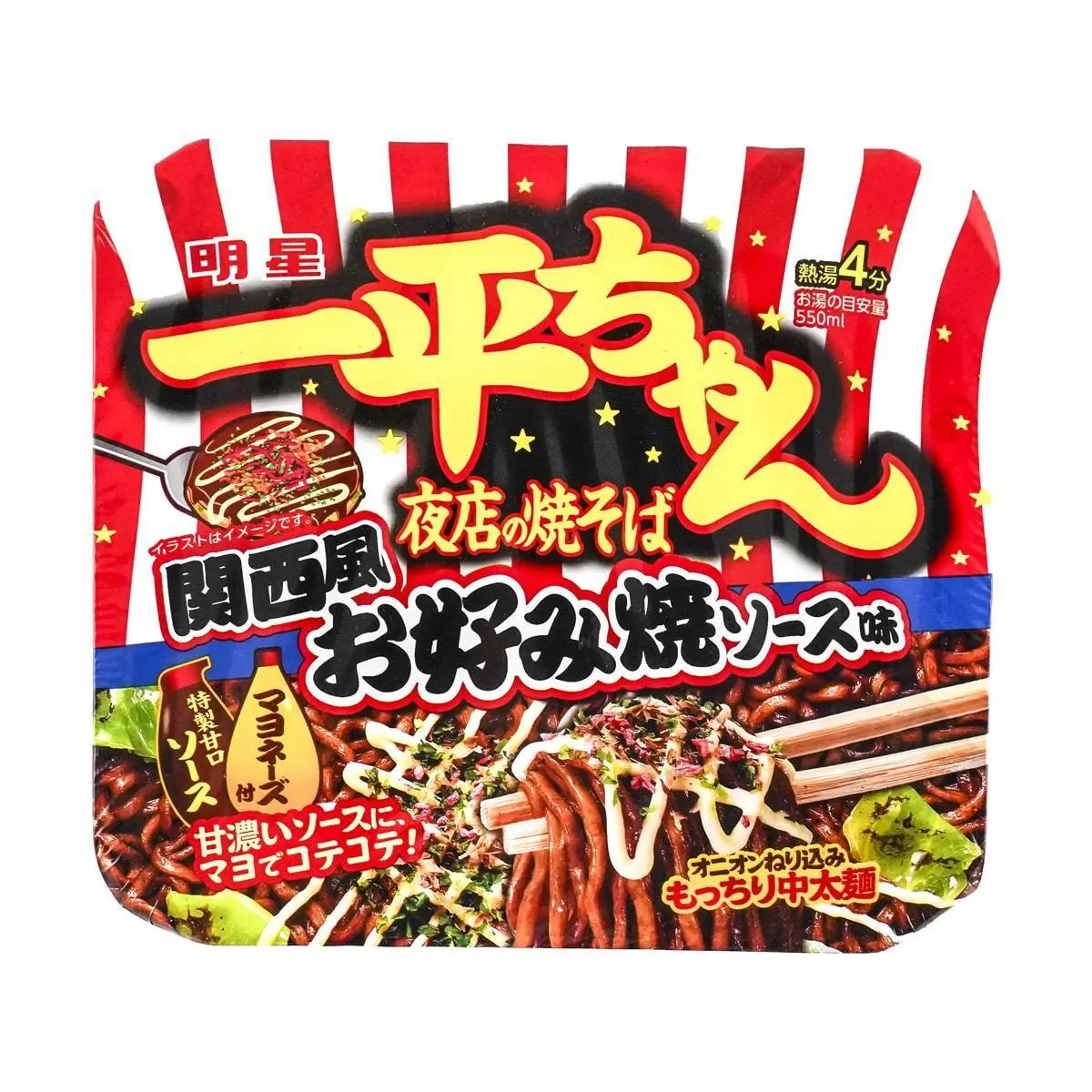 MYOJO Super Ace Yakisoba Noodles - Kansai Style Okonomiyaki Flavor, 122g - Authentic Japanese Instant Fried Noodles