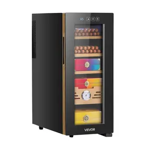 【FathersDayGift】 VEVOR Electric Humidor, 33L, 250 Counts Electric Cigar Humidor Cabinet with Cooling Temperature Control, Spanish Cedar Wood Shelves & Drawers, Mechanical Hygrometer, 4 Layers, Cooler for Household