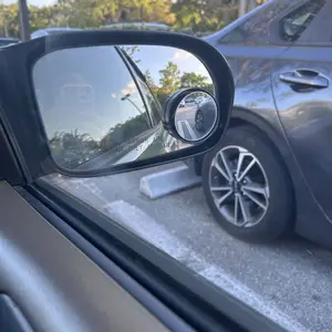 LMMAKE 2Pcs Blind Spot Mirror Round Convex Car Side Mirror 360-Degree Adjustable Wide Angle Rearview with HD Glass Suction Cup Design Black Waterproof Anti-Fog